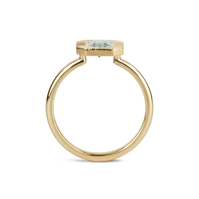 .84ct Radiant Aurora Engagement Ring - Montana Sapphire in Yellow Gold