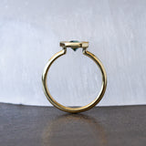 Radiant Blue-Green Montana Sapphire Aurora Ring in Yellow Gold