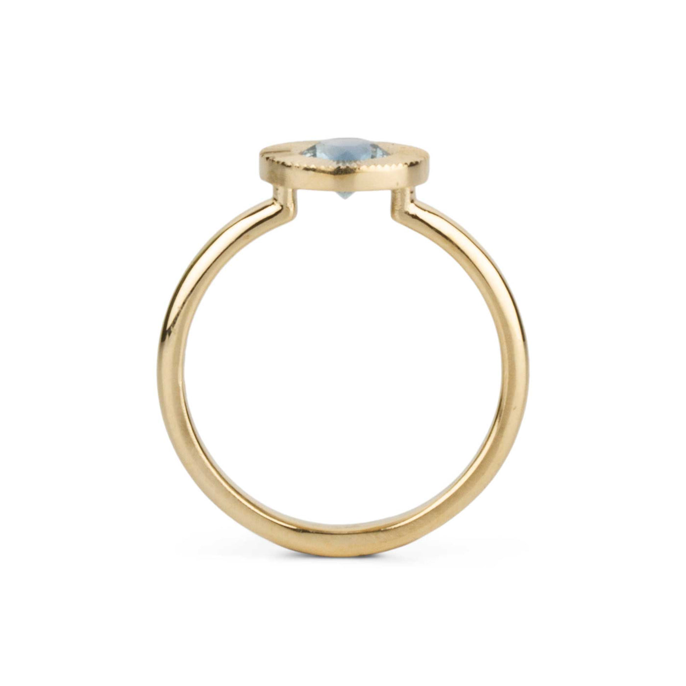 .62ct Round Aurora Engagement Ring -  Light Blue Montana Sapphire in Yellow Gold