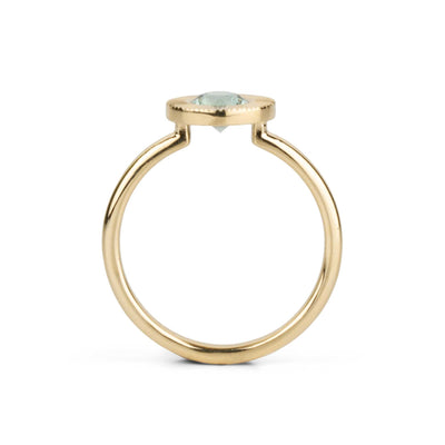 .62ct Round Aurora Engagement Ring - Teal Montana Sapphire in Yellow Gold