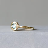 .87ct East-West Oval Aurora Engagement Ring - Montana Sapphire in Yellow Gold