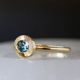 .87ct East-West Oval Aurora Engagement Ring - Montana Sapphire in Yellow Gold