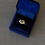 .87ct East-West Oval Aurora Engagement Ring - Montana Sapphire in Yellow Gold