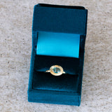 .87ct East-West Oval Aurora Engagement Ring - Montana Sapphire in Yellow Gold