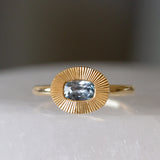 .60ct East-West Cushion Aurora Engagement Ring - Montana Sapphire in Yellow Gold