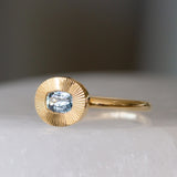 .60ct East-West Cushion Aurora Engagement Ring - Montana Sapphire in Yellow Gold