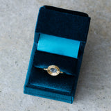 .60ct East-West Cushion Aurora Engagement Ring - Montana Sapphire in Yellow Gold