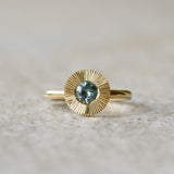 .60ct Round Aurora Engagement Ring - Montana Sapphire in Yellow Gold