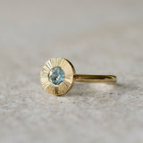 .60ct Round Aurora Engagement Ring - Montana Sapphire in Yellow Gold