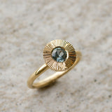 .60ct Round Aurora Engagement Ring - Montana Sapphire in Yellow Gold