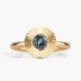 .60ct Round Aurora Engagement Ring - Montana Sapphire in Yellow Gold