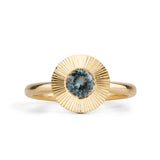 .60ct Round Aurora Engagement Ring - Montana Sapphire in Yellow Gold