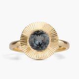 1.24ct Round Aurora Statement Ring - Blue-Purple Spinel in Yellow Gold