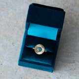 2.13ct Round Aurora Statement Ring - Blue Zircon in Yellow Gold