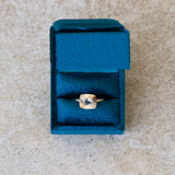 .595ct East-West Cushion Aurora Engagement Ring - Montana Sapphire in Yellow Gold