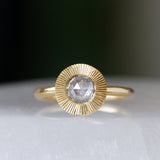 .65ct Round Aurora Engagement Ring - Rose Cut Diamond in Yellow Gold