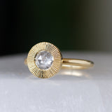 .65ct Round Aurora Engagement Ring - Rose Cut Diamond in Yellow Gold