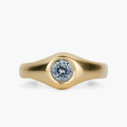 .62ct Bedford Engagement Ring - Light Blue Montana Sapphire in 14k Yellow Gold