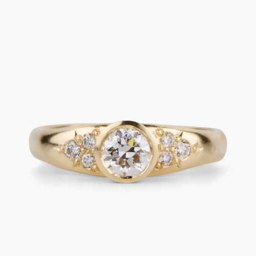 .43ct Cosima Engagement Ring - Old European Cut Diamond with Canadian Diamond Accents in 14k Yellow Gold
