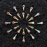 Small Birthstone Drip Pendant in Yellow Gold
