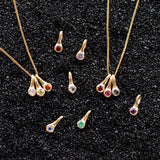 Small Birthstone Drip Pendant in Yellow Gold