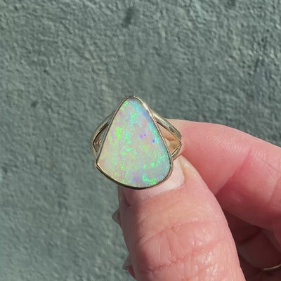 Australian Boulder Opal Gold Cleo Ring