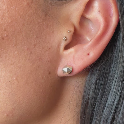 Silver Tiny Fragment Stud Earrings