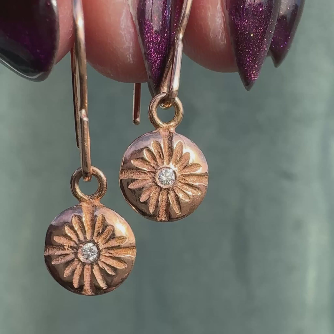 Small Lucia Rose Gold Dangle Earrings