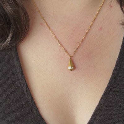 Vermeil and Diamond Crystal Fragment Necklace