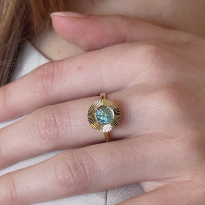 Blue Zircon Aurora Statement Ring