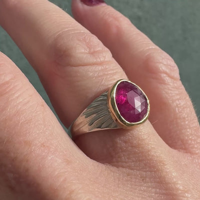 Ruby Sterling Silver and 14K Yellow Gold Calista Ring