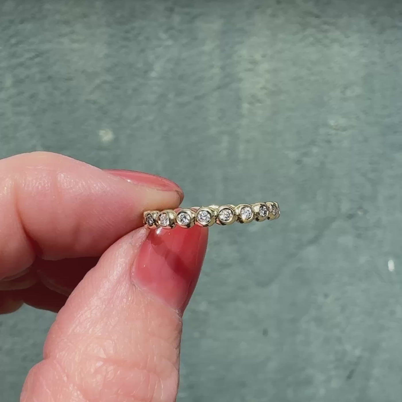 White Diamond and Gold Droplet Band