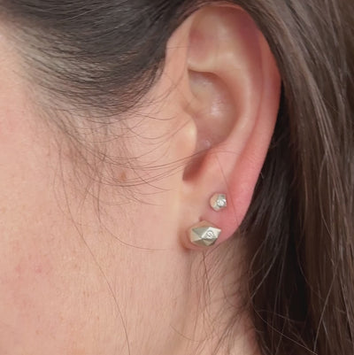 Tiny Fragment Diamond Stud Earrings