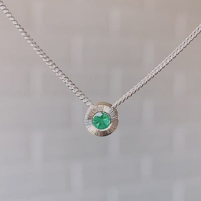 Small Aurora Birthstone Necklace - May - Emerald