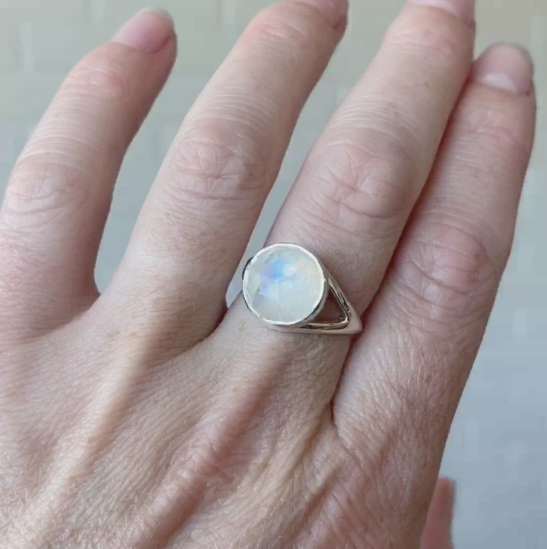 Moonstone Silver Cleo Ring #2