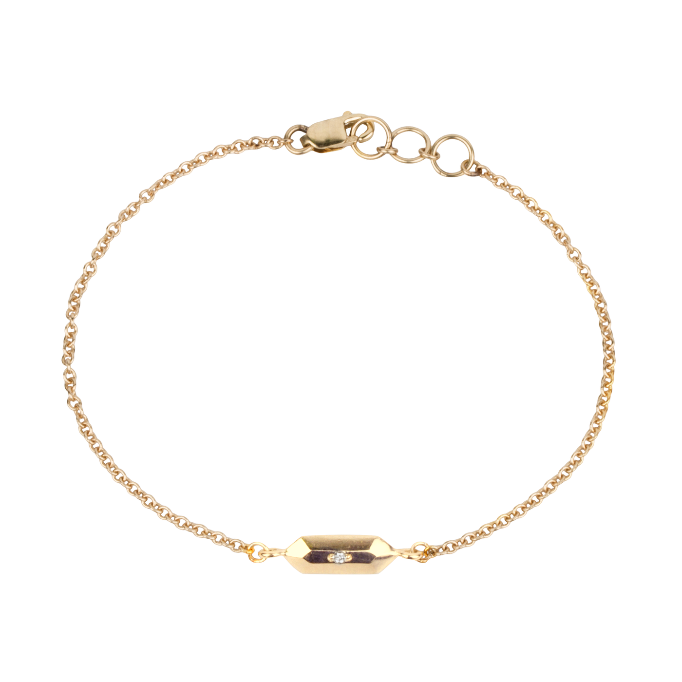 Fragment Chain Bracelet with Diamond in Gold