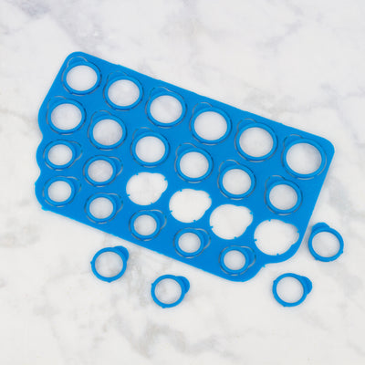 Snap out plastic ring sizer measuring kit - measure your ring size at home with a rigid plastic ring