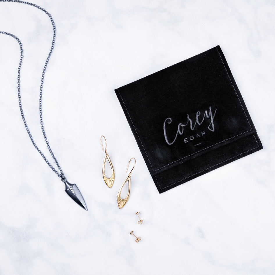 Corey Egan Logo Jewelry Pouch closed