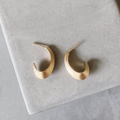 Sculptural Gold Textured Hoop Earrings