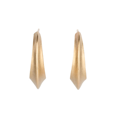Sculptural Gold Textured Hoop Earrings on a white background