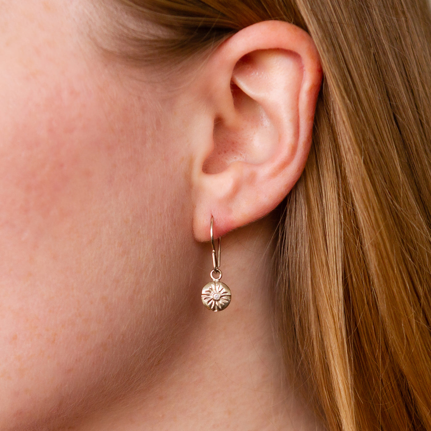 Small Lucia Dangle Earrings in White Gold