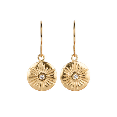 Lucia Large Dangle Earrings in Vermeil on a white background | Corey Egan