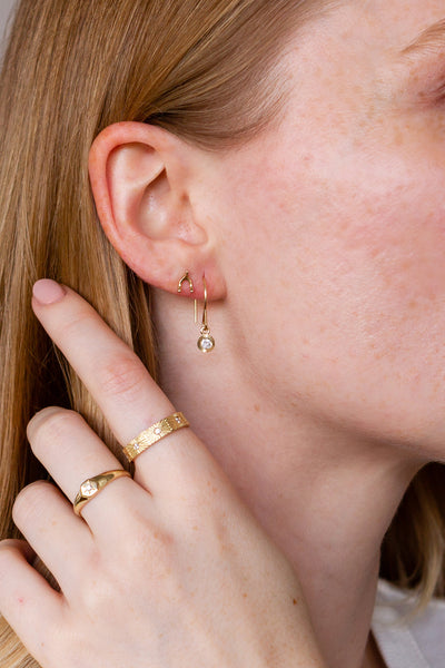 Gold Wishbone Stud Earrings