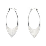 Large Silver Helios Hoops by Corey Egan on a white background