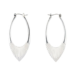Large Silver Helios Hoops by Corey Egan on a white background