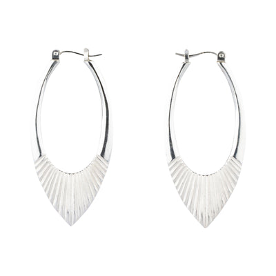Large Silver Helios Hoops by Corey Egan on a white background