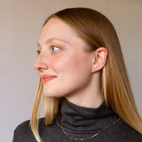 Large Aurora Teal Montana Sapphire Stud Earring in Yellow Gold