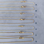 14k yellow gold chain options