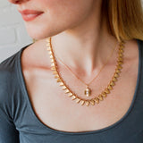 Emerald Cut Diamond Large Aurora Pendant