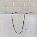 14k yellow gold 0.9mm box chain
